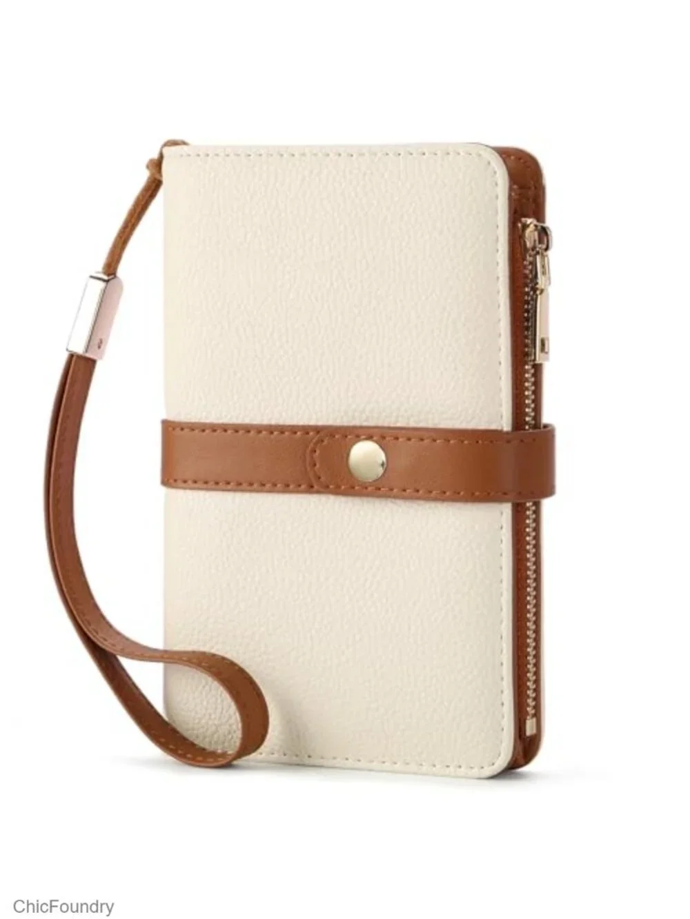 Slim RFID Blocking Bifold Wallet with Zipper Pocket Vegan Leather